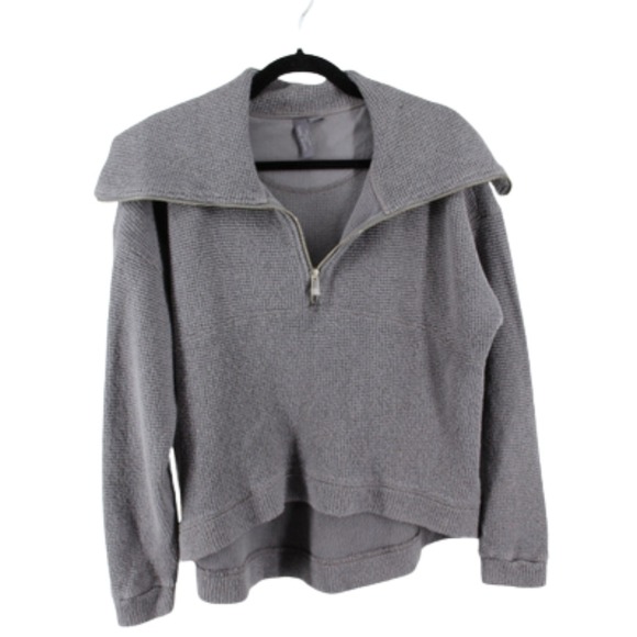 Sweaty Betty Tops - Sweaty Betty Boucle Half Zip Sweatshirt Womens US 6 Gray Cozy Pullover‎ Sweater